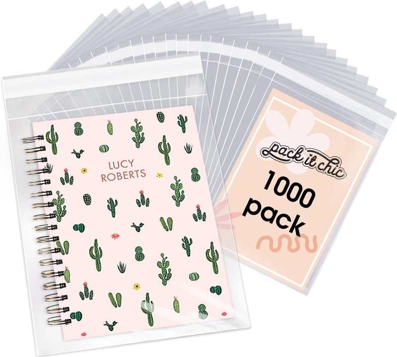 Pack It Chic - 8    X 10    (1000 Pack) Clear Resealable Cello Poly Bags - Fits 8X10 Prints, Photos, Artwork - Self Seal - Image 1